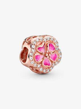 Pandora sparkling pink peach blossom charm